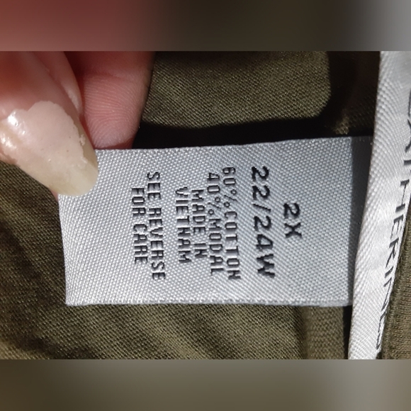 Catherines NWT Women's Plus Size Olive Green Wrap Cover Up Modal Cotton 2X - Picture 8 of 8